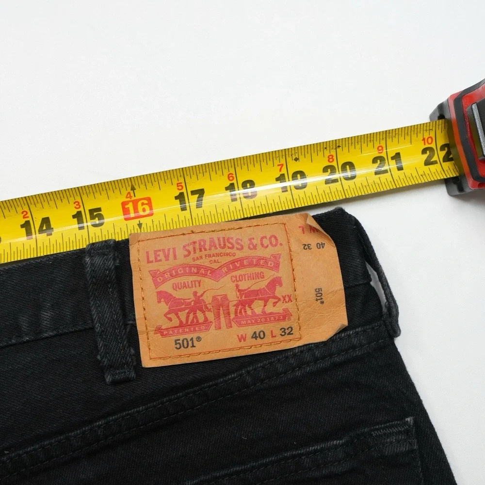 Levi's 501 Jeans Men's 40x31 Black Denim Straight Leg‎ Button-Fly Red Tab Modern